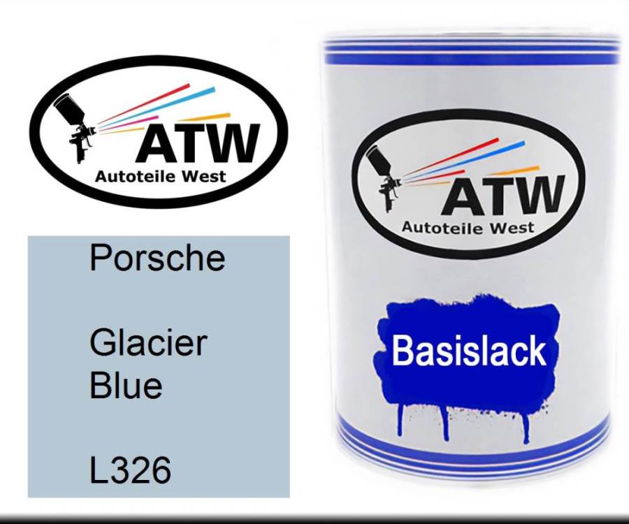 Porsche, Glacier Blue, L326: 500ml Lackdose, von ATW Autoteile West.